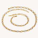 Two-Tone Chain Link Jewelry Set