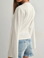 Full Size Long Sleeve Fitted T-Shirt Plus Size