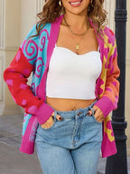 Colorful Open Front Cardigan
