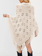 Fringe Openwork Knit Cover Up