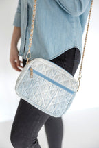 SueEllen Quilted Small Crossbody Bag with Gold Cha