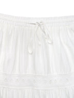 Lace Detail Elastic Waist Skirt