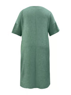 Plus Size V-Neck Half Sleeve Dress