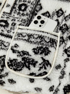Sherpa Paisley Print Pocketed Western Fashion Vest Jacket