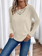 Lace Trim Long Sleeve T-Shirt