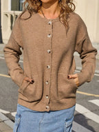 Casual Button-Down Knit Cardigan
