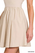 Zenana Combined Knit Tube Top Flare Mini Dress