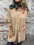 Full Size Button-Down Long Sleeve Cardigan Plus Size