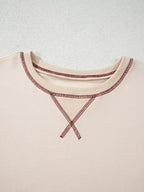 Stripe Sleeve Patchwork Casual Sweatshirt