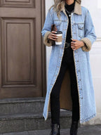 Sherpa Lined Longline Denim Jacket