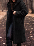 Teddy Bear Hooded Longline Outerwear