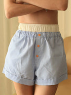 Striped Elastic Waist Shorts