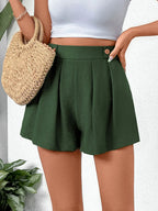Pleated Detail Shorts with Pockets