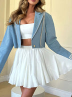 Elastic Waist Ruffled Hem Skirt