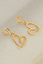 Gold Plated Dual Heart Stud Earrings