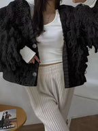 Fringe Button Up Cardigan