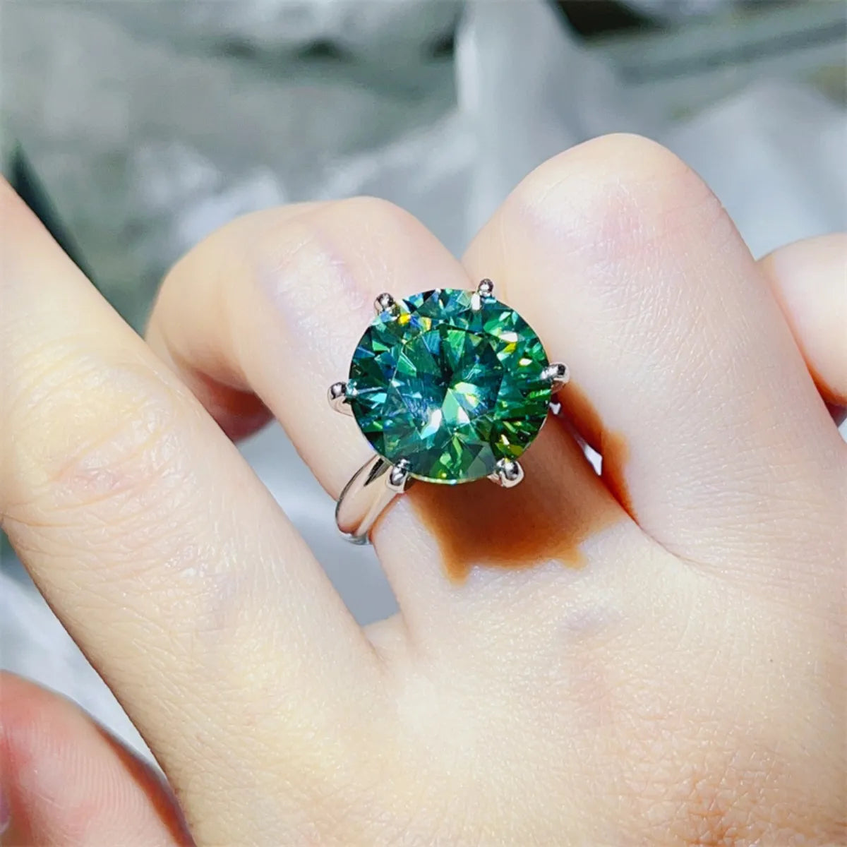 10 Carat Moissanite 925 Sterling Silver Ring