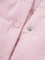 Stand Neck Flutter Sleeve Snap Button Puffer Vest
