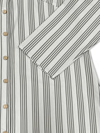 Plus Size Striped Button Front Midi Dress