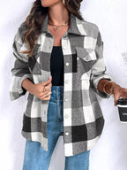 Plaid Button-Up Long Sleeve Shirt