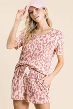BiBi Leopard Shorts with Twill Tape Drawstring