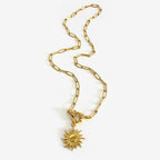 2-Piece 18K Gold-Plated Sun & Wave Pendant Necklace