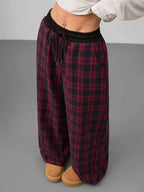 Plaid Wide Leg Pants