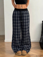 Plaid Wide Leg Pants