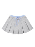 Drawstring Pleated Mini Skirt