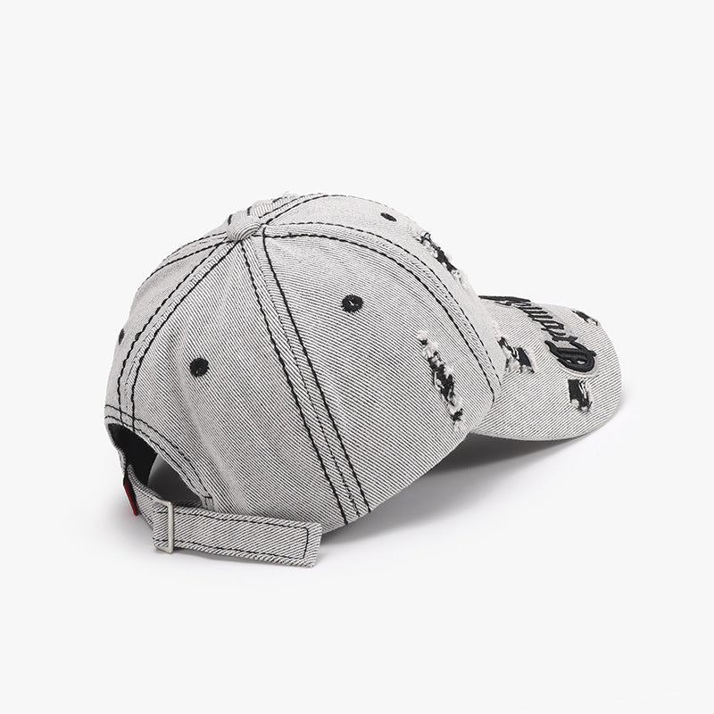 Distressed Letter Embroidered Baseball Cap