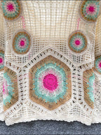 Crochet V-Neck Knit Cover Up