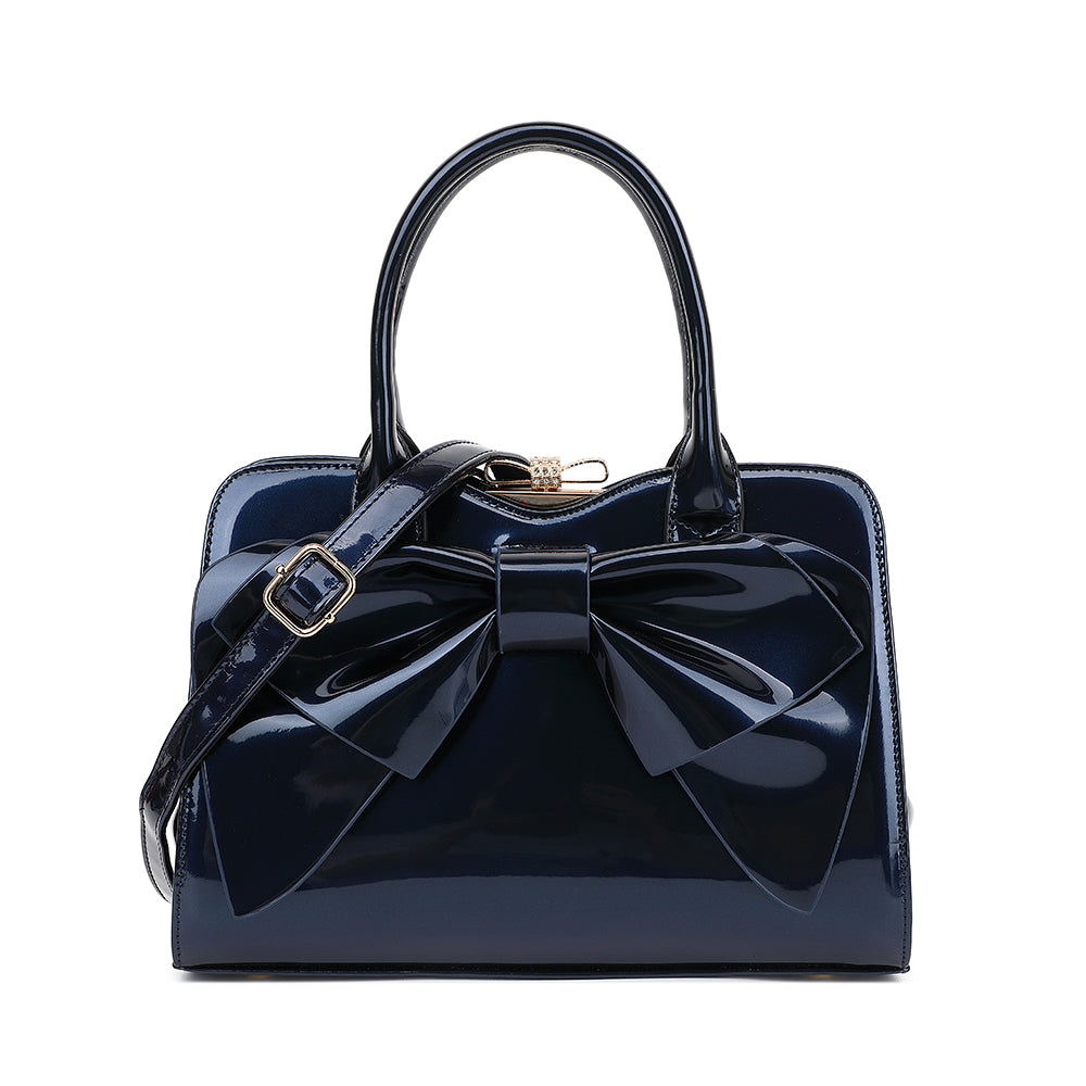Bow Frame Satchel with Det Shld Strap