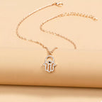 Zinc Alloy Rhinestone Evil Eye Necklace