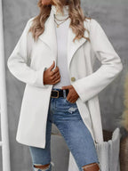 Lapel Collar Single-Button Wool Blend Overcoat