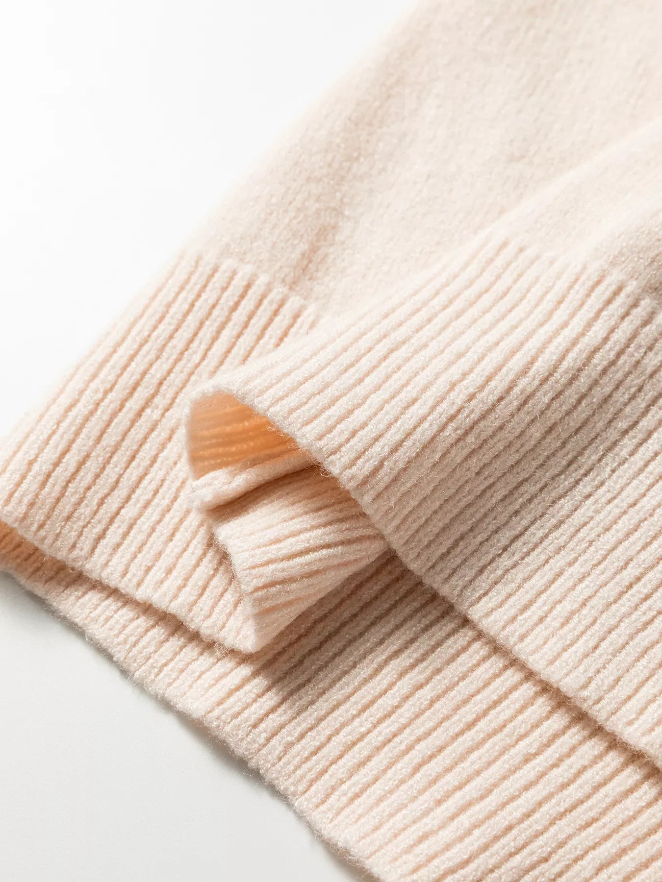 Solid Color Mixed Knits Patch Pocket Short Sleeve Sweater