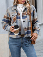 Plaid Button-Up Jacket