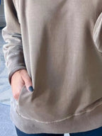Full Size Crew Neck Raglan Sleeve Sweatshirt Plus Size