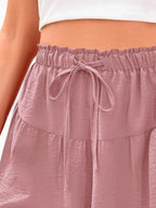 Full Size Casual Drawstring High Waist Relaxed Shorts Plus Size
