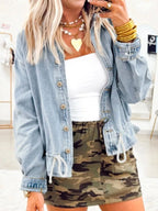 Wash Button Up Denim Jacket