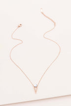 Tensly Point Stone Necklace | Rose Gold (14K)