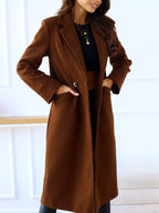 Lapel Collar Wool Blend Overcoat
