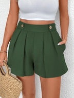 Pleated Detail Shorts with Pockets