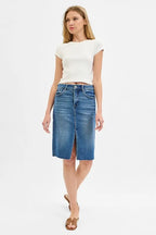 RISEN High Rise Front Slit Pencil Skirts