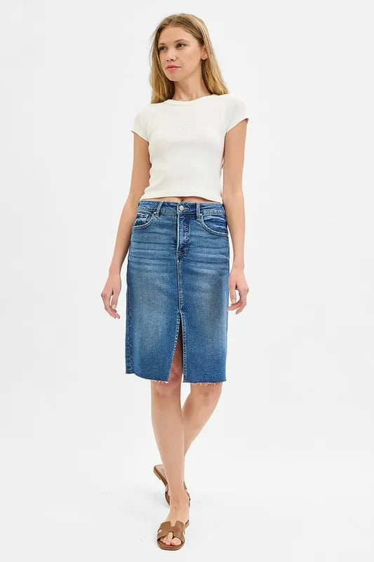 RISEN High Rise Front Slit Pencil Skirts