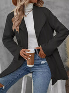 Lapel Collar Single-Button Wool Blend Overcoat