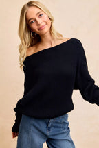 BiBi Waffle Knit Off Shoulder Top