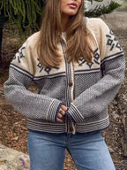 Snowflake Pattern Knit Cardigan