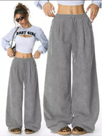 Casual Corduroy Wide Leg Pants