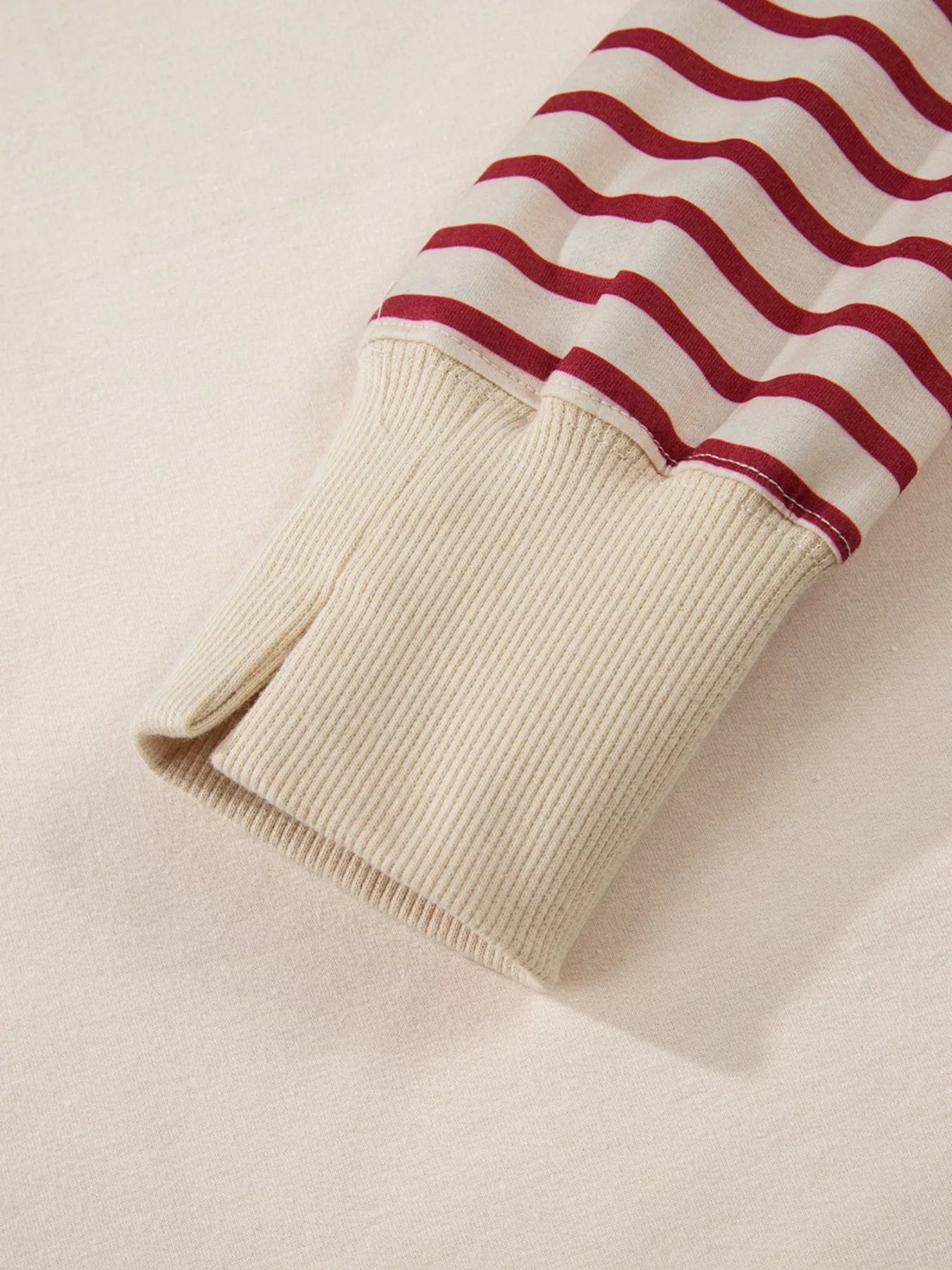 Stripe Sleeve Patchwork Casual Sweatshirt