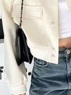 Full Size Snap Down Long Sleeve Jacket Plus Size